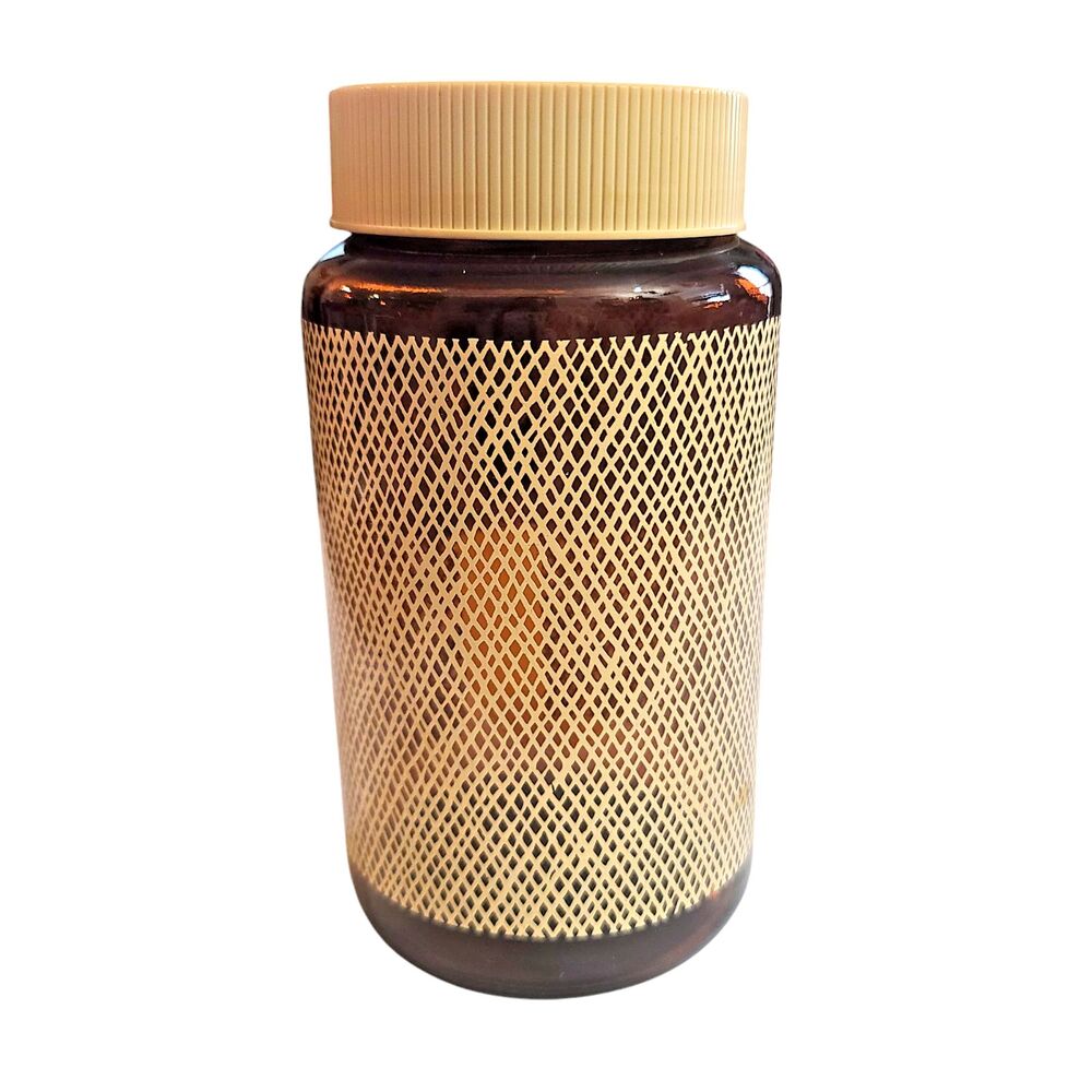Vintage Amber Glass Jar with Bakelite Lid Cremora Jar by Borden